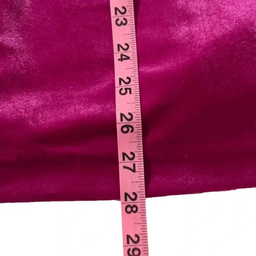 NWT hoco dress party dress medium mini dress strapless hot pink velvet v wire - Picture 8 of 14